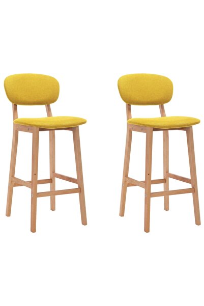 Concept Σκαμπό μπαρ, 2 τεμ., κίτρινο μουσταρδί, ύφασμα