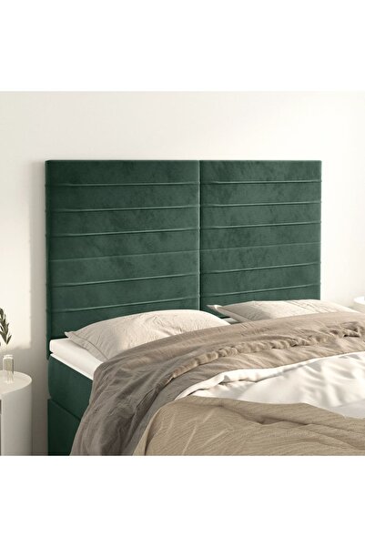 Concept Tăblii de pat, 4 buc, verde închis, 72x5x78/88 cm, catifea