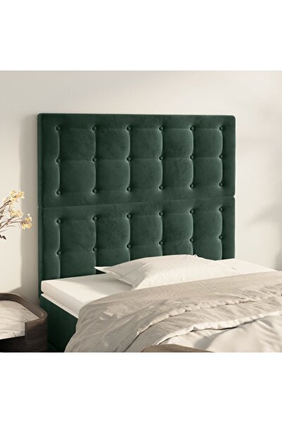 Concept Tăblii de pat, 2 buc, verde închis, 80x5x78/88 cm, catifea