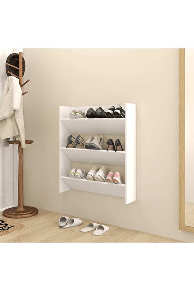 Concept Επιτοίχια παπουτσοθήκη, λευκή, 80x18x90 cm, μοριοσανίδα