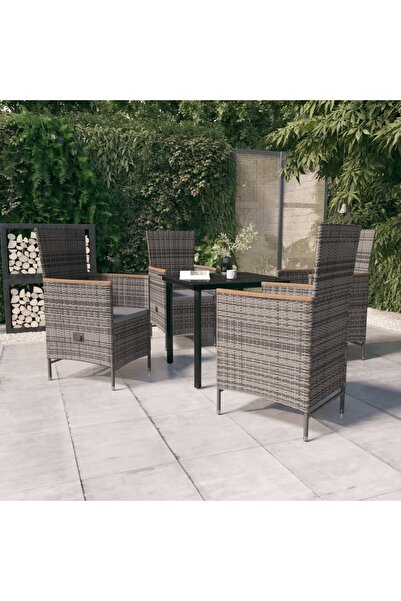 Concept Σετ επίπλων κήπου 5 τεμαχίων με μαξιλάρια, γκρι