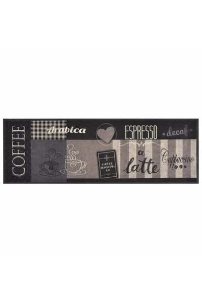 Concept Covor de bucătărie lavabil Coffee, negru, 60x180 cm, catifea