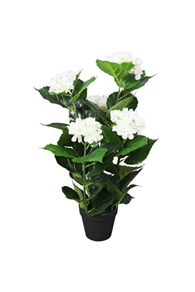 Concept Τεχνητή ορτανσία με γλάστρα, 60 cm, λευκή