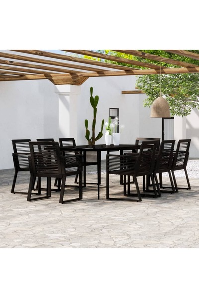 Concept Set mobilier de grădină, 9 piese, negru