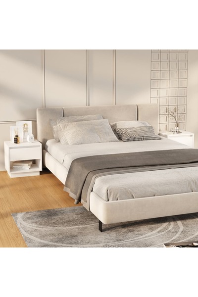 Concept Noptiere, alb, 2 buc., 45x34x44 cm, PAL