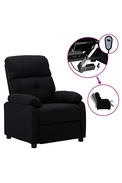 Concept Ηλεκτρική ανακλινόμενη πολυθρόνα, μαύρη, υφασμάτινο υλικό