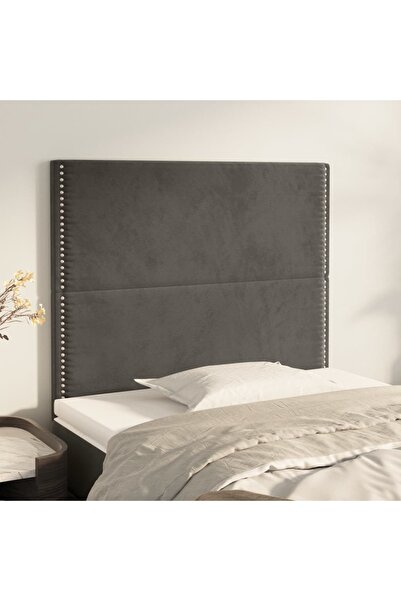 Concept Tăblii de pat, 2 buc, gri închis, 80x5x78/88 cm, catifea