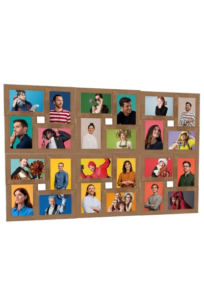 Concept Κορνίζα κολάζ φωτογραφιών για φωτογραφίες 24x (10x15 cm), ανοιχτό καφ...