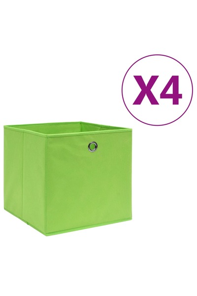 Concept Κουτιά αποθήκευσης, 4 τεμ., πράσινο, 28x28x28 cm, μη υφασμένο ύφασμα
