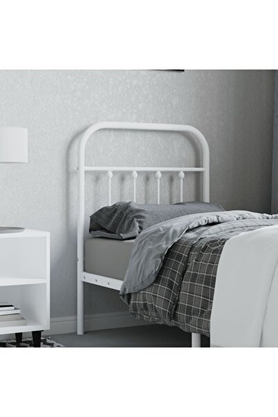 Concept Tăblie de pat metalică, alb, 75 cm