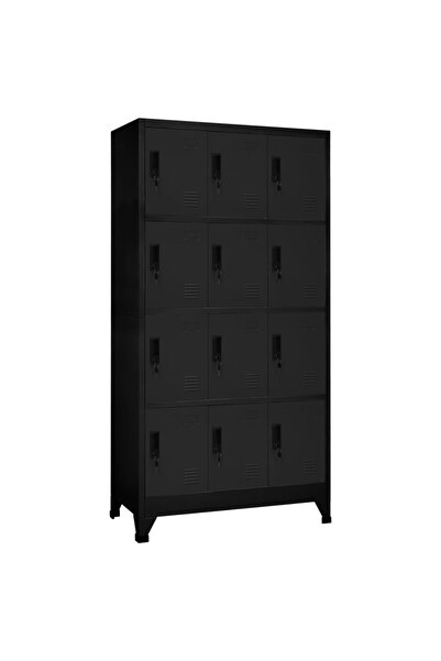 Concept Ντουλάπι αρχείων, μαύρο, 90x45x180 cm, ατσάλι