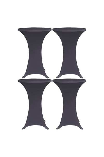 Concept Ελαστικό τραπεζομάντιλο, 4 τεμ., ανθρακί, 80 cm