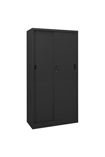 Concept Ντουλάπι γραφείου με συρόμενη πόρτα, ανθρακί, 90x40x180 cm, ατσάλι
