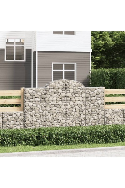 Concept Coșuri gabion arcuite 12 buc, 200x50x120/140cm, fier galvanizat