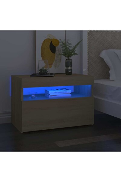 Concept Noptieră cu lumini LED, stejar Sonoma, 60x35x40 cm