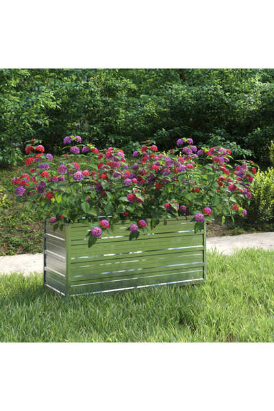 Concept Strat înălțat de grădină argintiu 100x40x45 cm oțel galvanizat