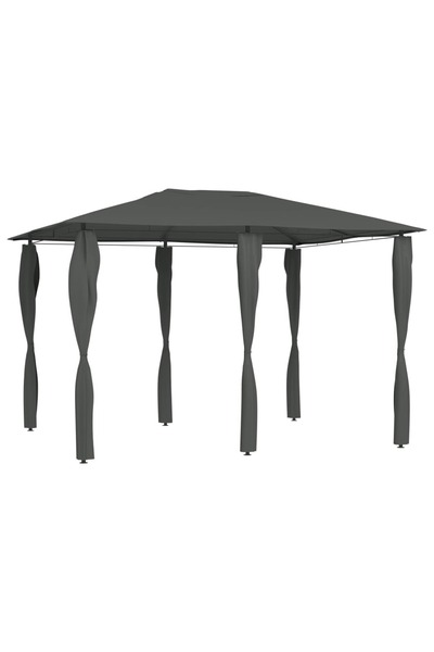 Concept Pavilion cu huse pentru stâlpi, antracit, 3x4x2,6 m, 160 g/m²