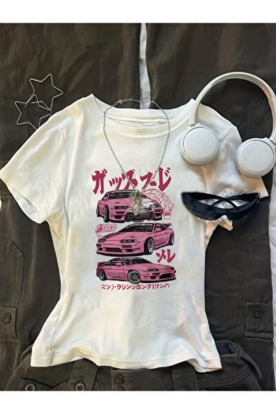 Toum Belt Boy Tokyo Drift Retro Japanese Cropped Bluz