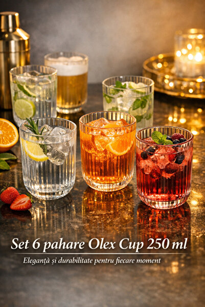 dealshopromania Σετ 6 ποτηριών Olex Cup 250 ml – κομψότητα και ανθεκτικότητα ...