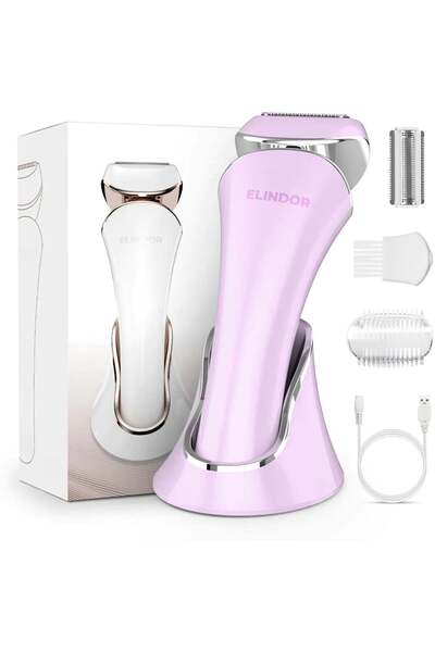Elindor Aparat de ras electric pentru femei, 3 în 1, reîncărcabil USB, bărbie...