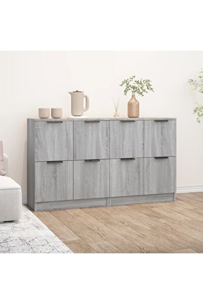 Concept Servante, 2 buc., gri sonoma, 60x30x70 cm, lemn prelucrat