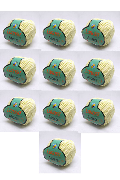 Lanoso Бавовняна пряжа Alara, 10 шт., 50 г, 140 м, бавовна та акрил (914), пр...