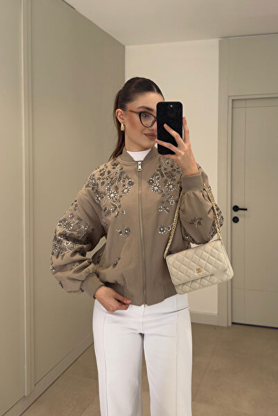 MAGARDE Imported Stone-Engraved Detailed Coat - Vison