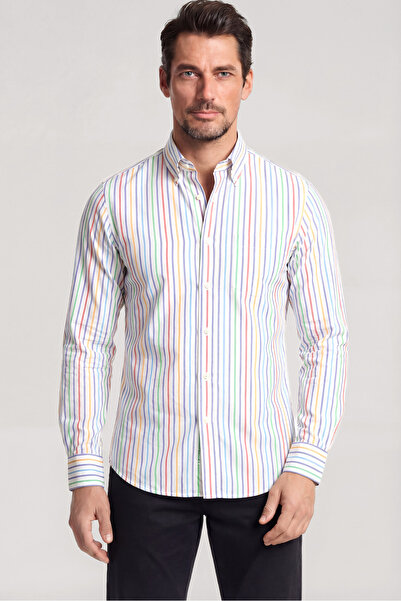 PAUL&SHARK Men's Regular Fit Striped Patterned Cotton Pack Long Sleeve Multi-...