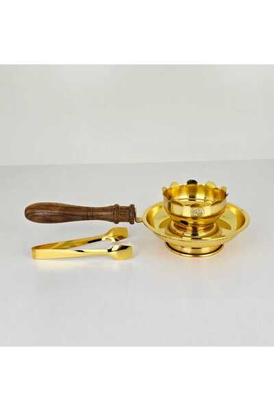 Radin Incense Bakhoor Burner with Wooden Handle & Safety Tong High Quality Steel
