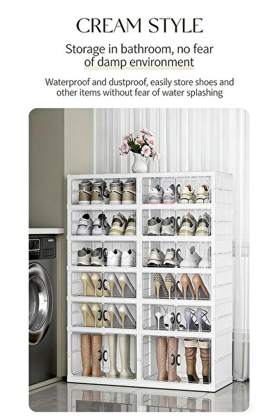 Generic Installation-free folding 6-layer cabinet dust-proof household storag...