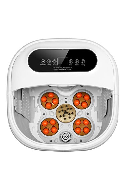 YESMAX حمام قدم قابل للطي مع خاصية التدليك الدوار، مزود بخاصية التسخين والفقا...