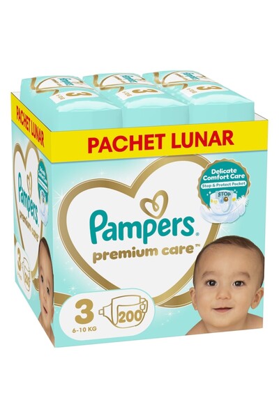 Pampers Πάνες Premium Care XXL, Μέγεθος 3, 6-10 κιλά, 200 τεμάχια