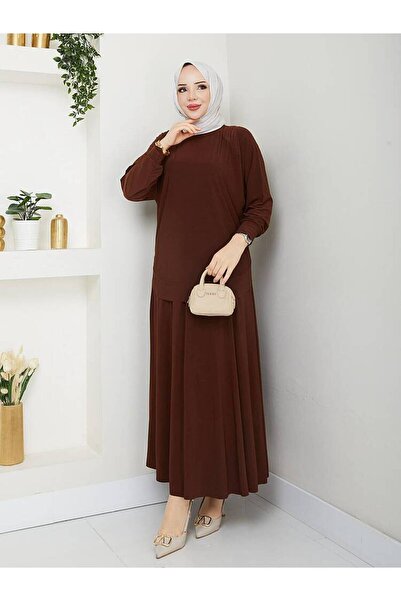 MODAMÜNASİP Σετ Τουνίκ Οβάλ Κοπής με Άνετη Φούστα Sandy