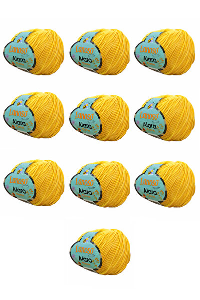 Lanoso Бавовняна пряжа Alara, 10 шт., 50 г, 140 м, бавовна та акрил (913), пр...