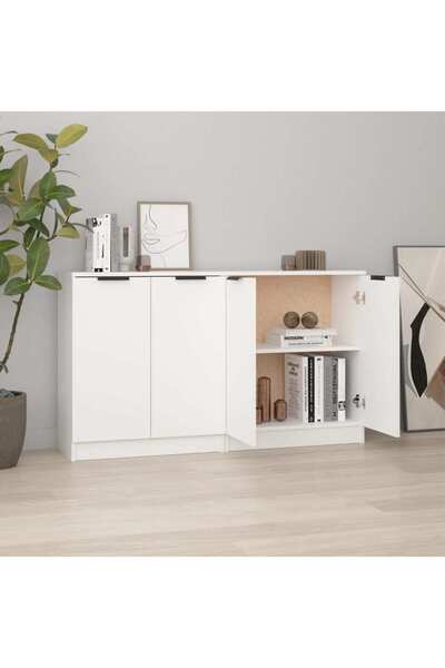 Concept Μπουφέδες, 2 τεμ., λευκοί, 60x30x70 cm, επεξεργασμένο ξύλο