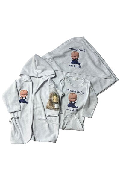 Your Baby Store Set pentru prima baita – Boss Baby cu prosop, body, halat si ...