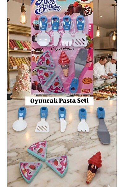 ÇEÇEN HOME 9 Parça Oyuncak Pasta Seti , Oyuncak Pastacılık Seti, Pasta Oyunca...