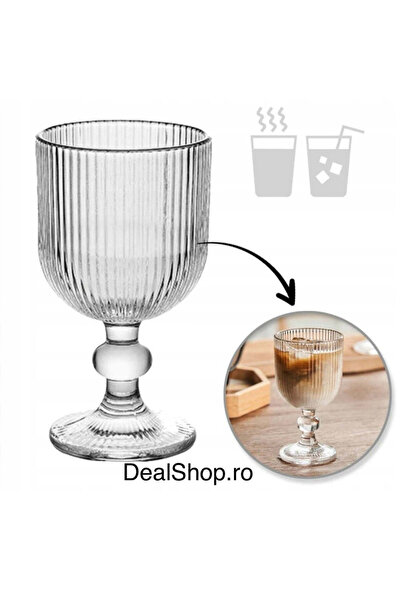 dealshopromania Set de 6 pahare cu picior Alex 280 ml, sticlă transparentă cu...
