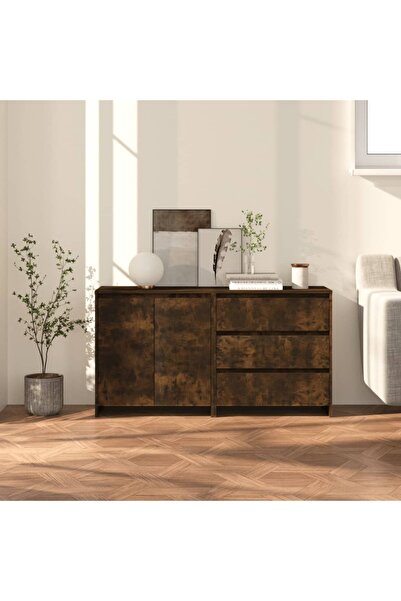 Concept Servantă 2 piese, stejar afumat, lemn compozit