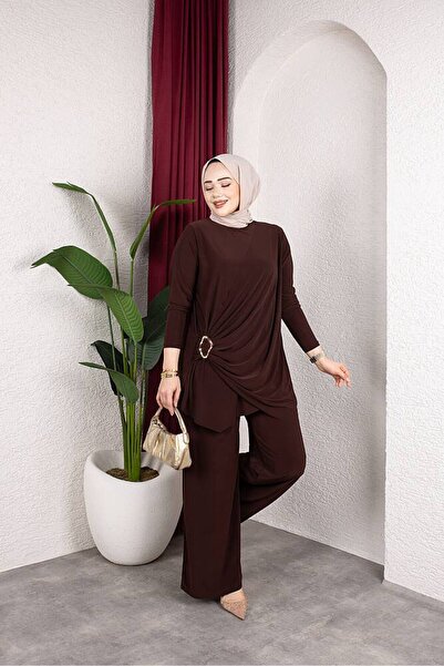 MODAMÜNASİP Costum cu pantaloni Yanı cu cataramă Sandy