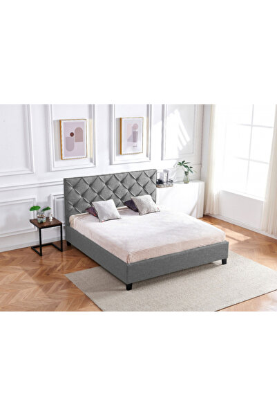 MarketMob Pat Hypnotic 180x200 cm catifea cu catifea gri cu somieră inclusă