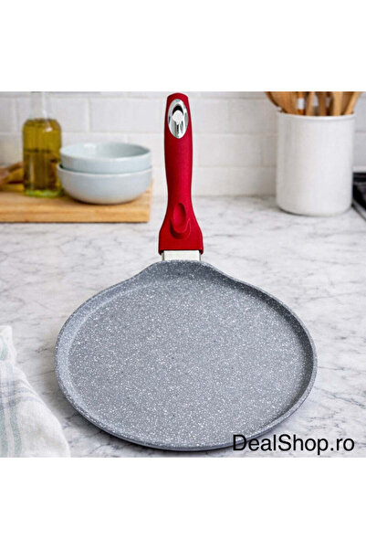 dealshopromania Tavă pentru clătite SWAN 24 cm, strat marmorat antiaderent, inducție, roșie – Tavă pentru clătite