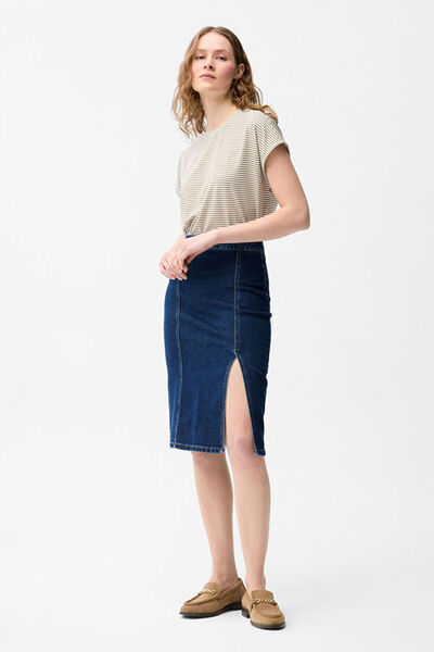 Love My Body Yırtmaç Detaylı Denim Etek