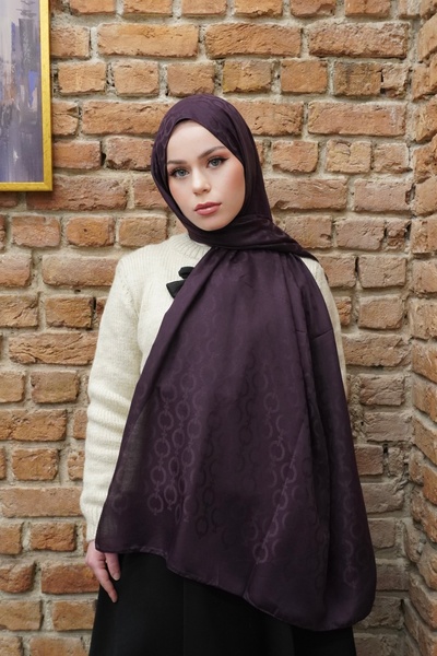 efdal şal eşarp Chain Pattern Modal Jacquard Shawl
