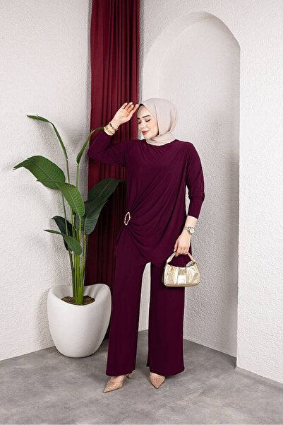 MODAMÜNASİP Costum cu pantaloni Yanı cu cataramă Sandy