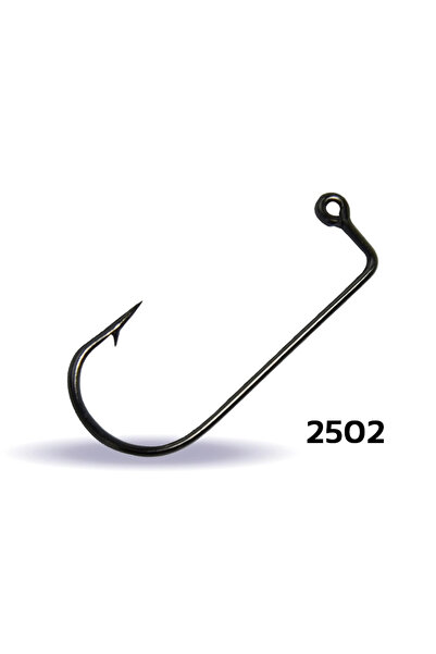 YOUVELLA 2502 Jig Head İğnesi Delikli Uzun 100'lü Black Nikel NO:3/0