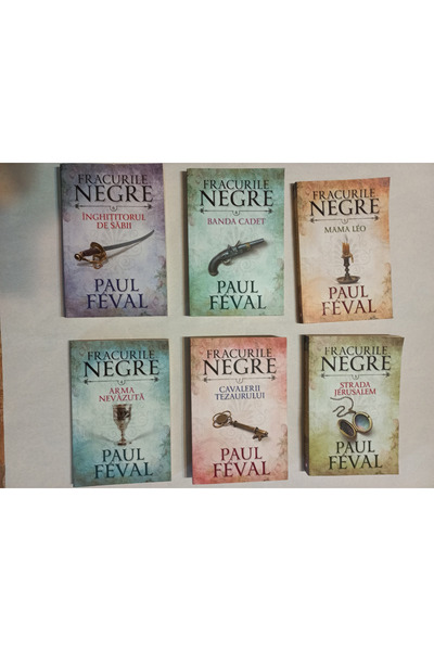 Litera Set of 6 detective books by Paul Feval-The Black Widows