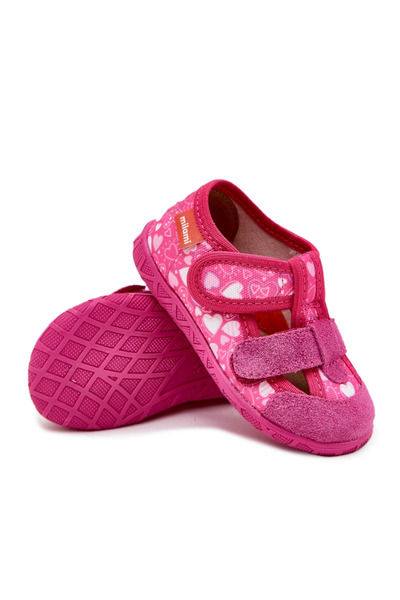 MILAMI Papuci pentru copii cu velcro în inimioare roz Reathiana 29