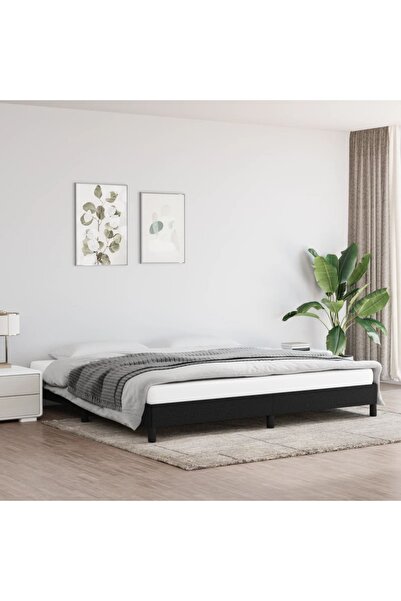 Concept Cadru de pat, negru, 200x200 cm, material textil