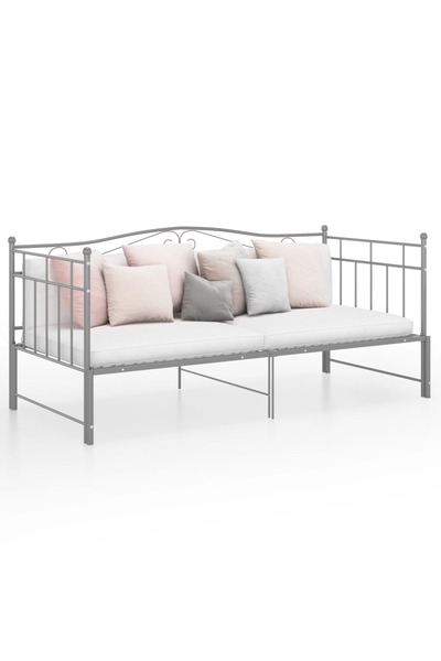 Concept Cadru pat canapea extensibilă, gri, 90x200 cm, metal
